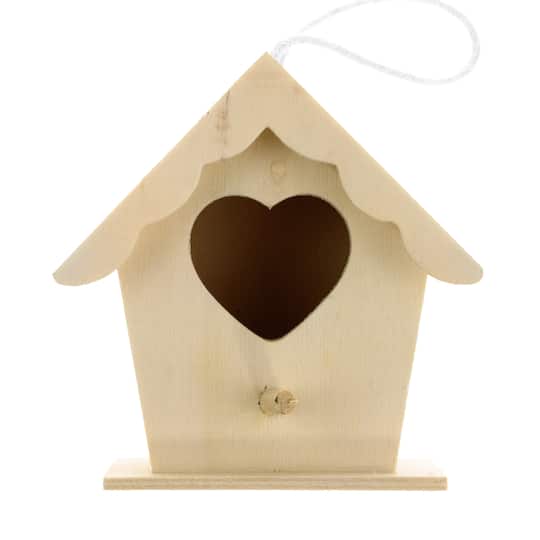 Find The Mini Wood Birdhouse With Heart, Wooden Bird Houses Michaels